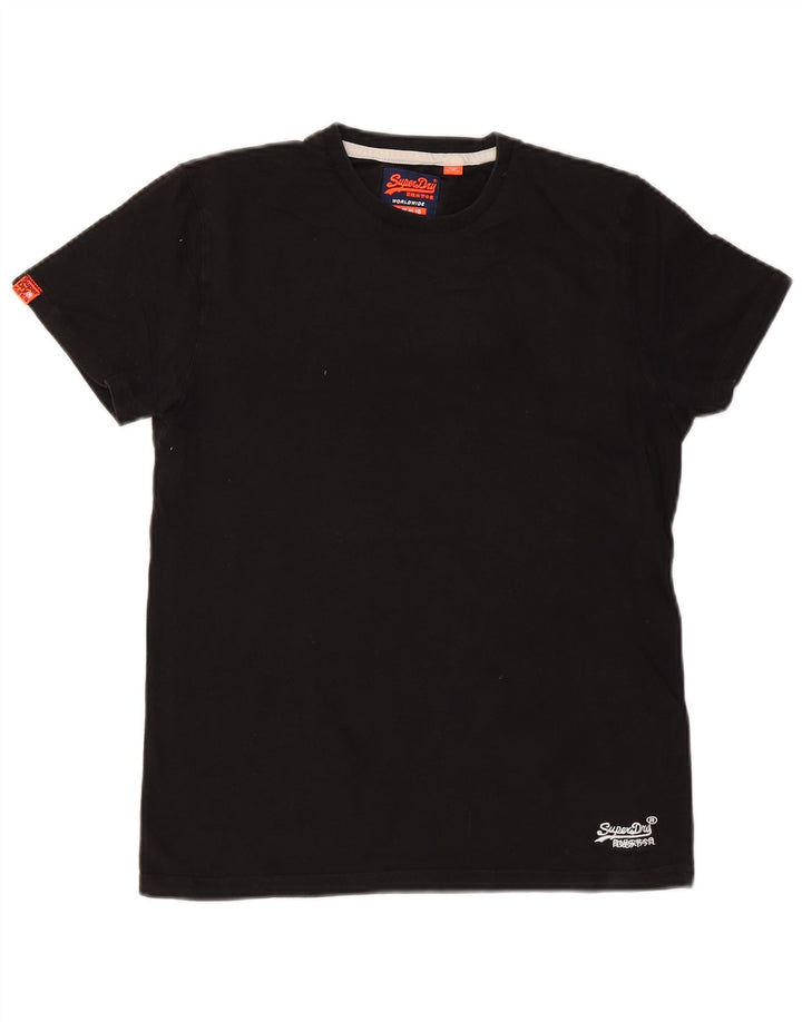 Camiseta masculina SUPERDRY Top médio algodão preto