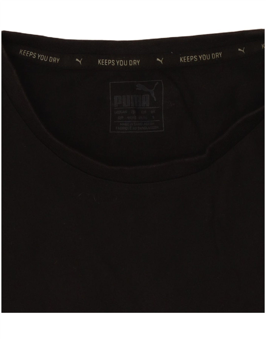 Puma Mens Graphic T-Shirt Top Pequeno Algodão Preto