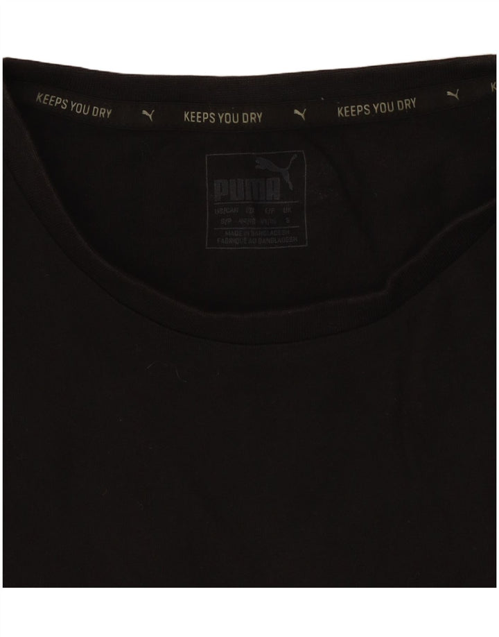 Puma Mens Graphic T-Shirt Top Pequeno Algodão Preto