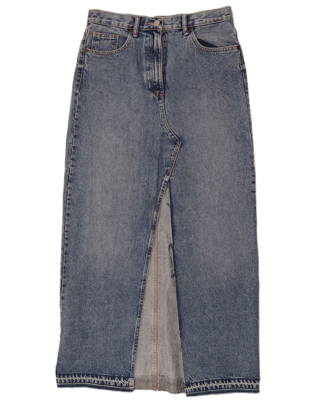 Zara Saia jeans maxi feminina média W28 algodão azul