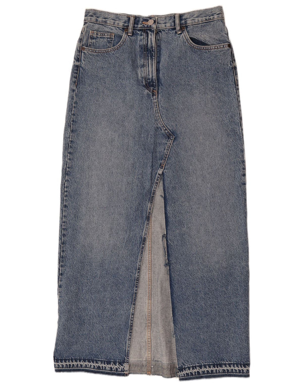 Zara Saia jeans maxi feminina média W28 algodão azul