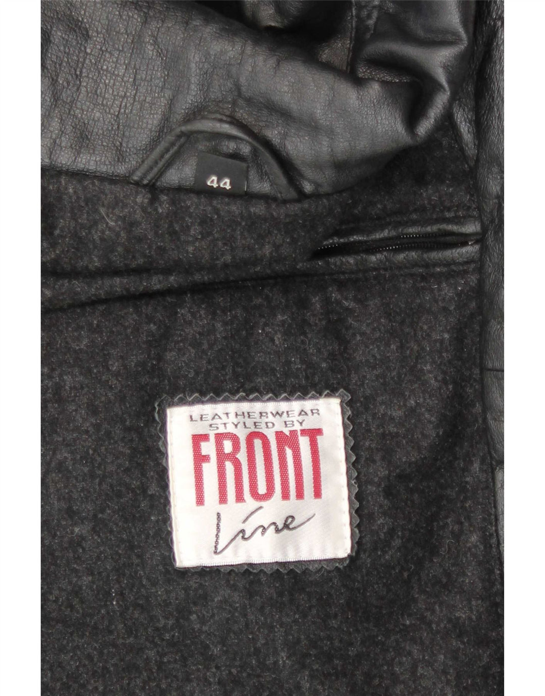 Casaco de couro masculino Front Line UK 44 2XL preto