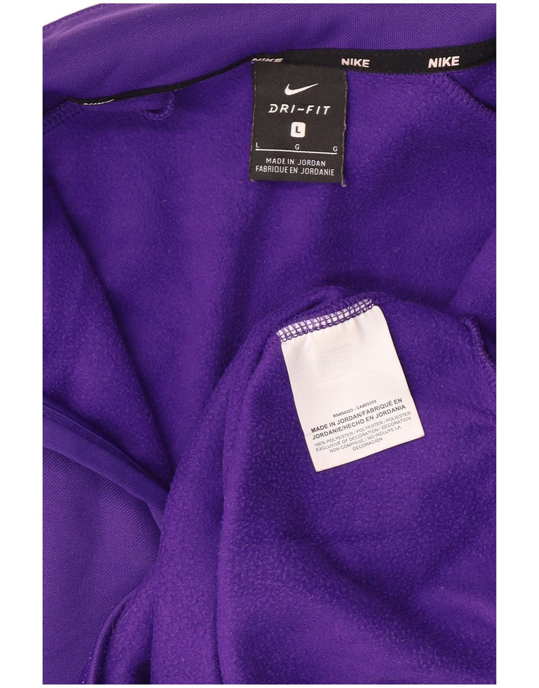 NIKE Mens Zip Neck Moletom Jumper Grande Roxo Poliéster