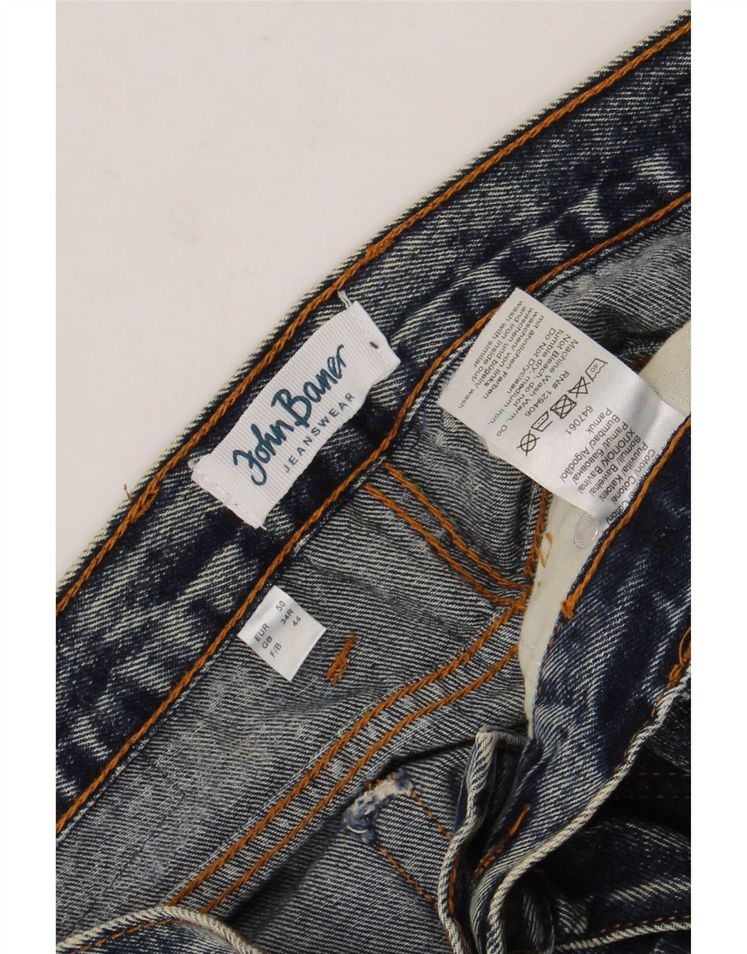 Shorts jeans feminino JOHN BANER W34 grande algodão azul