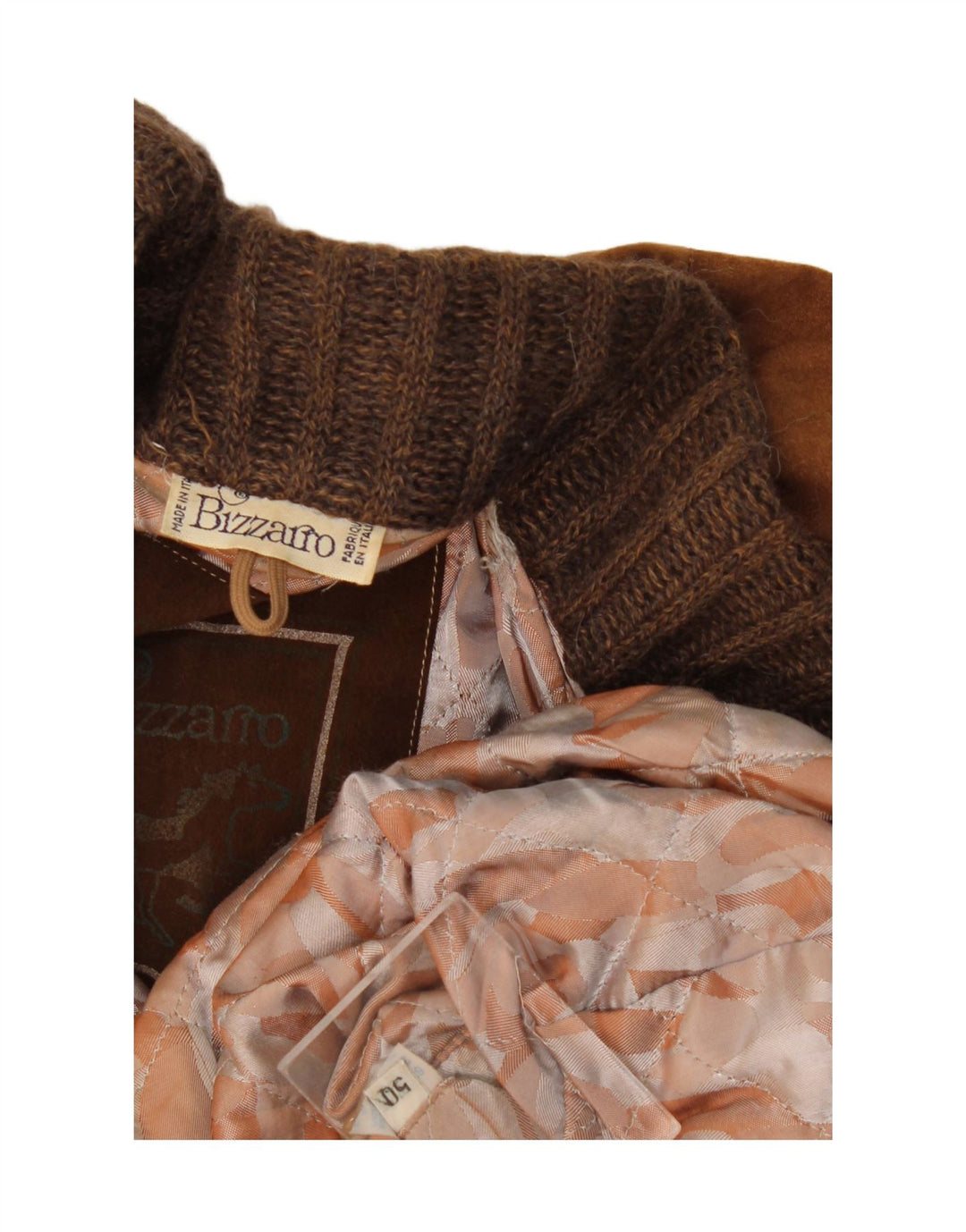 Jaqueta masculina de camurça Bizzarro IT 50 grande bloco colorido marrom