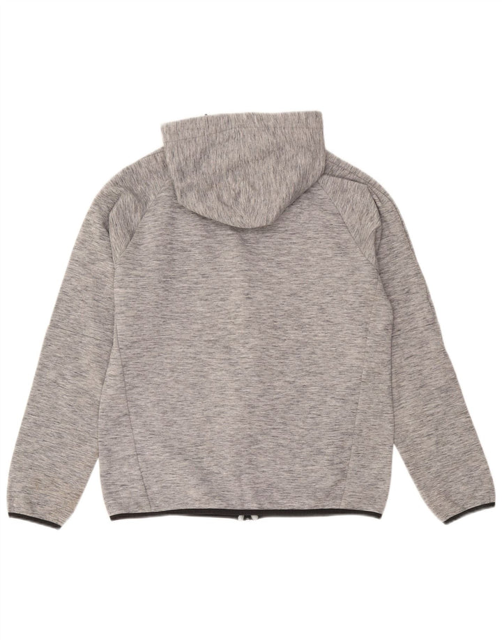 Suéter masculino Puma com capuz e zíper cinza médio algodão manchado