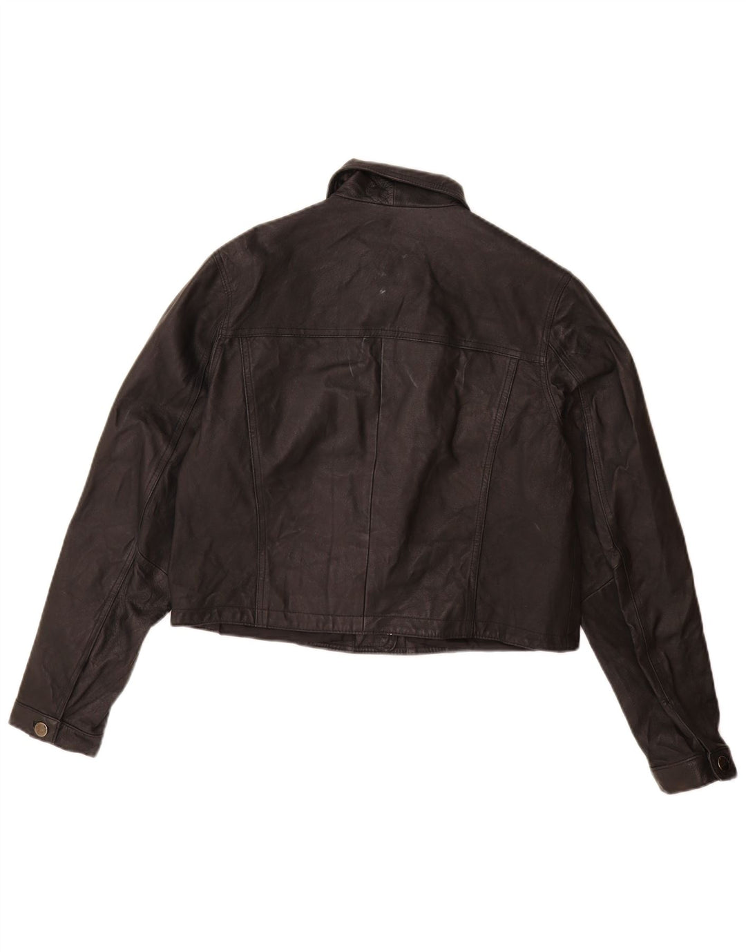 Jaqueta de couro feminina vintage Reino Unido 16 grande couro preto