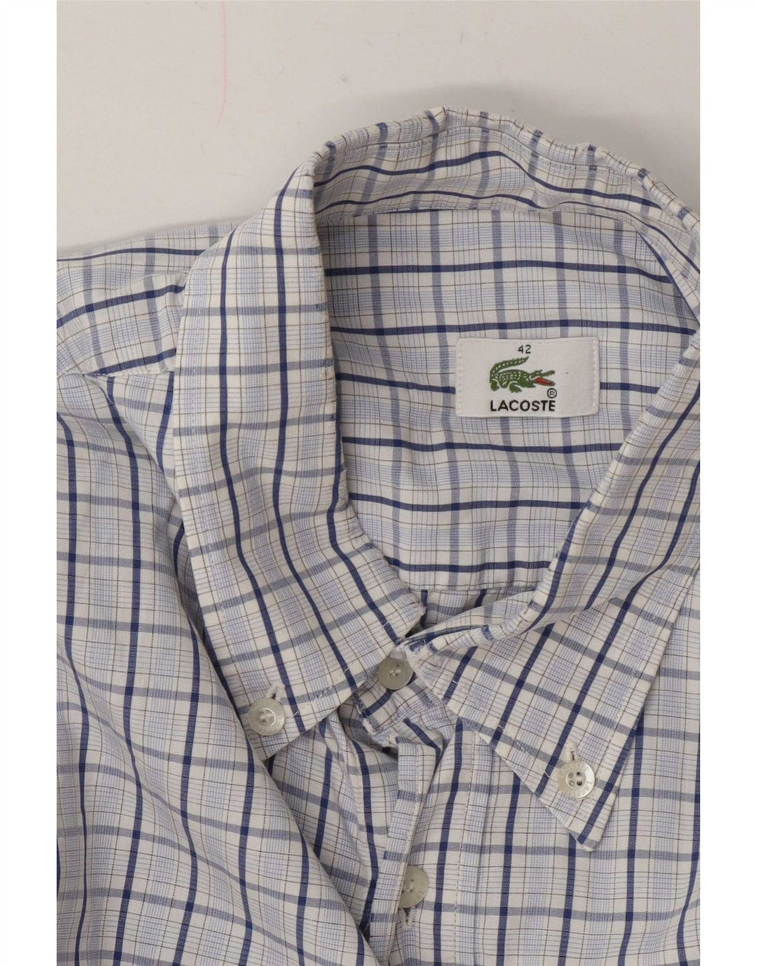Camisa masculina Lacoste tamanho 42 grande xadrez azul