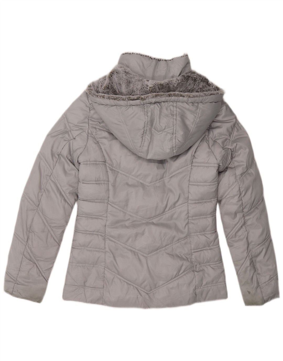 Jaqueta acolchoada com capuz feminina Nautica UK 6 XS poliéster cinza