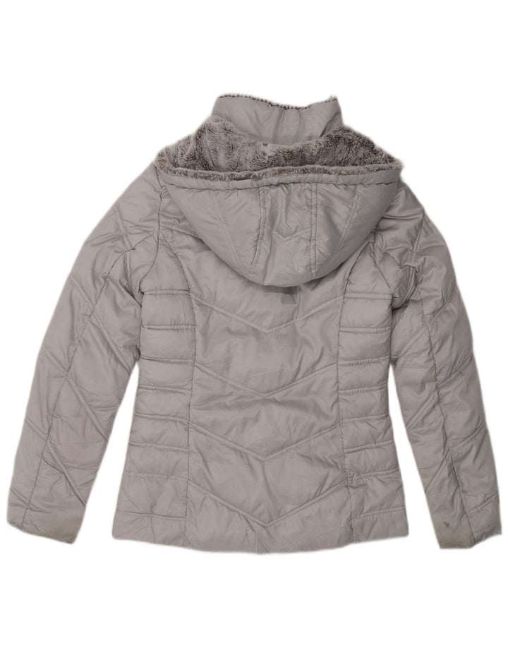 Jaqueta acolchoada com capuz feminina Nautica UK 6 XS poliéster cinza