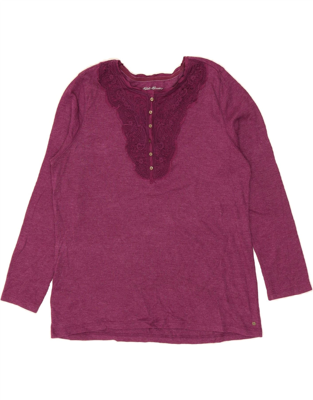 EDDIE BAUER Womens Top Long Sleeve UK 20 2XL Burgundy Cotton Vintage Eddie Bauer and Second-Hand Eddie Bauer from Messina Hembry 