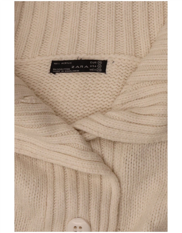 Suéter cardigã feminino Zara UK 14 médio off white acrílico