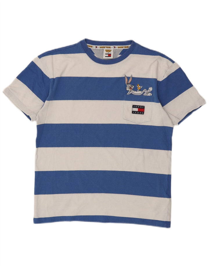 Camiseta masculina TOMMY HILFIGER Looney Tunes com estampa gráfica XS azul listrado
