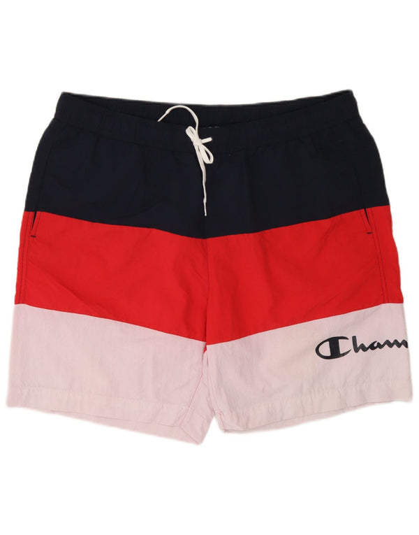 Shorts de natação masculino Champion 2XL poliéster colorblock azul marinho