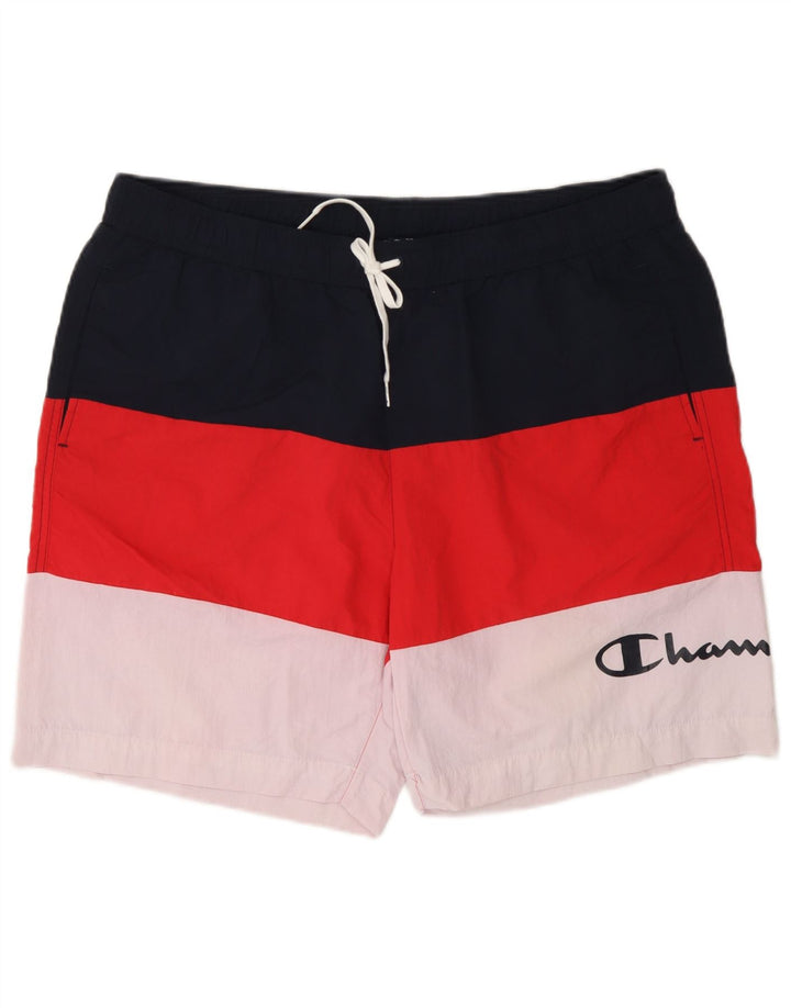 Shorts de natação masculino Champion 2XL poliéster colorblock azul marinho