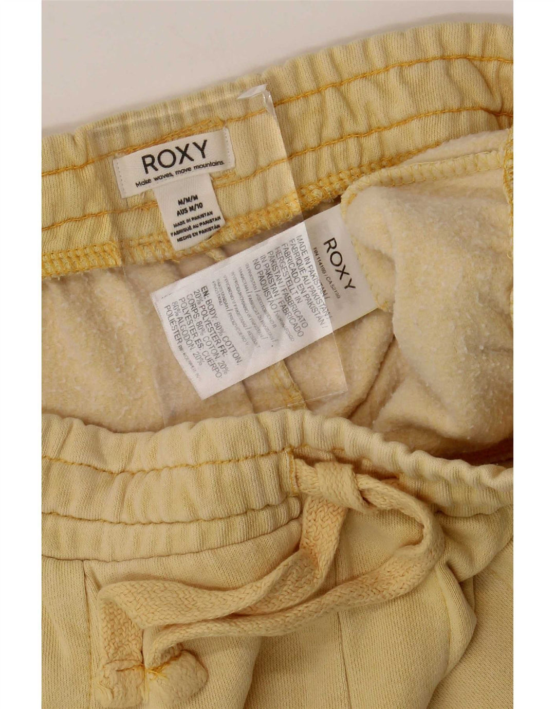 Roxy Womens Sport Shorts UK 14 Médio Algodão Amarelo