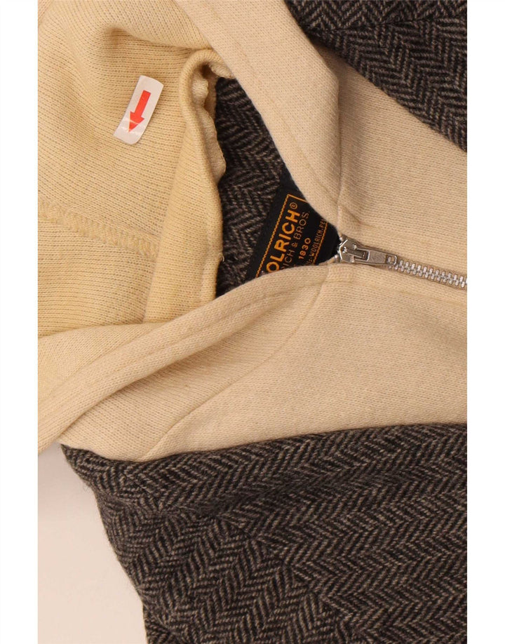 Jaqueta blazer feminina rica com capuz de 1 botão UK 10 Small Grey Herringbone