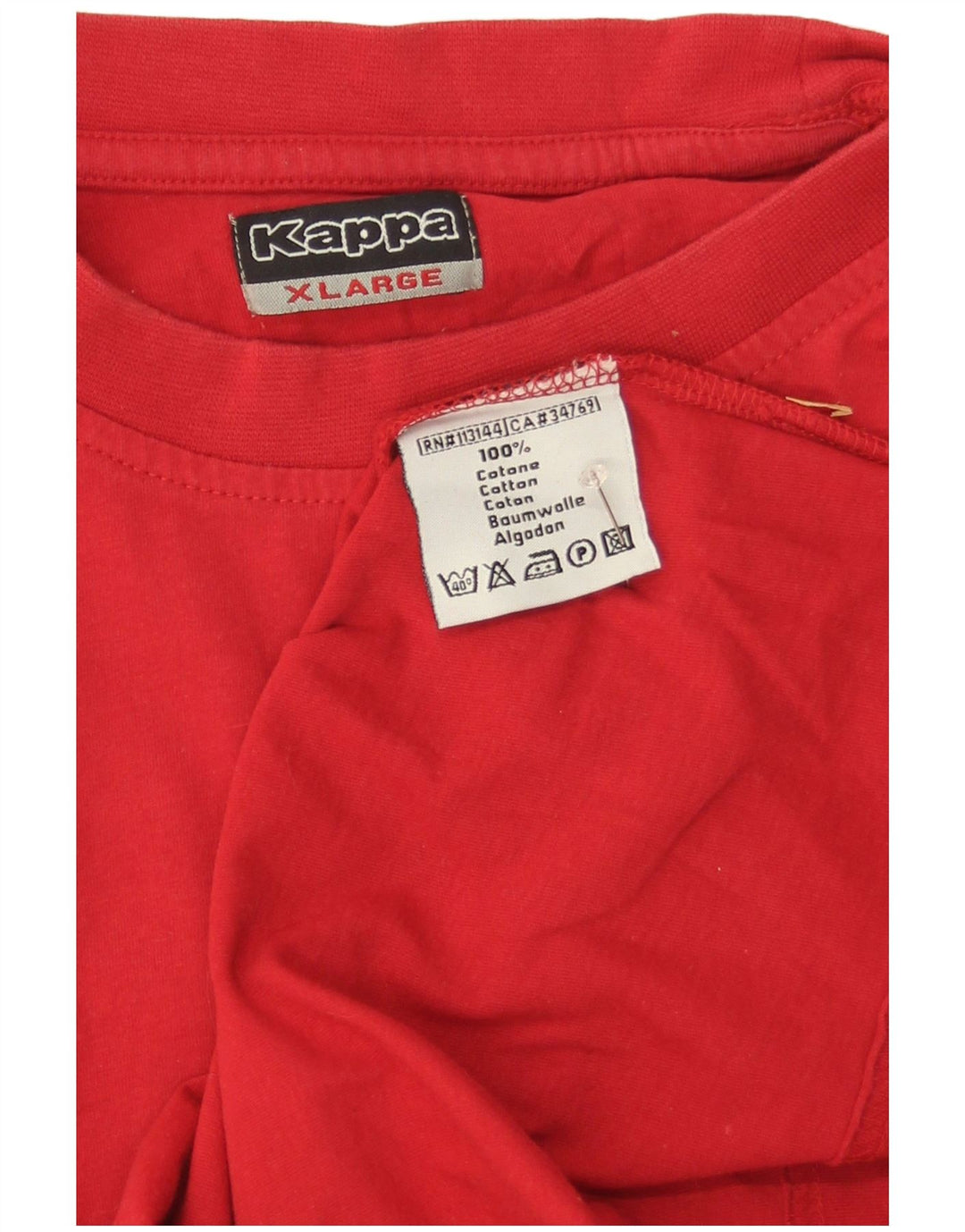 Camiseta gráfica masculina Kappa Top XL algodão vermelho