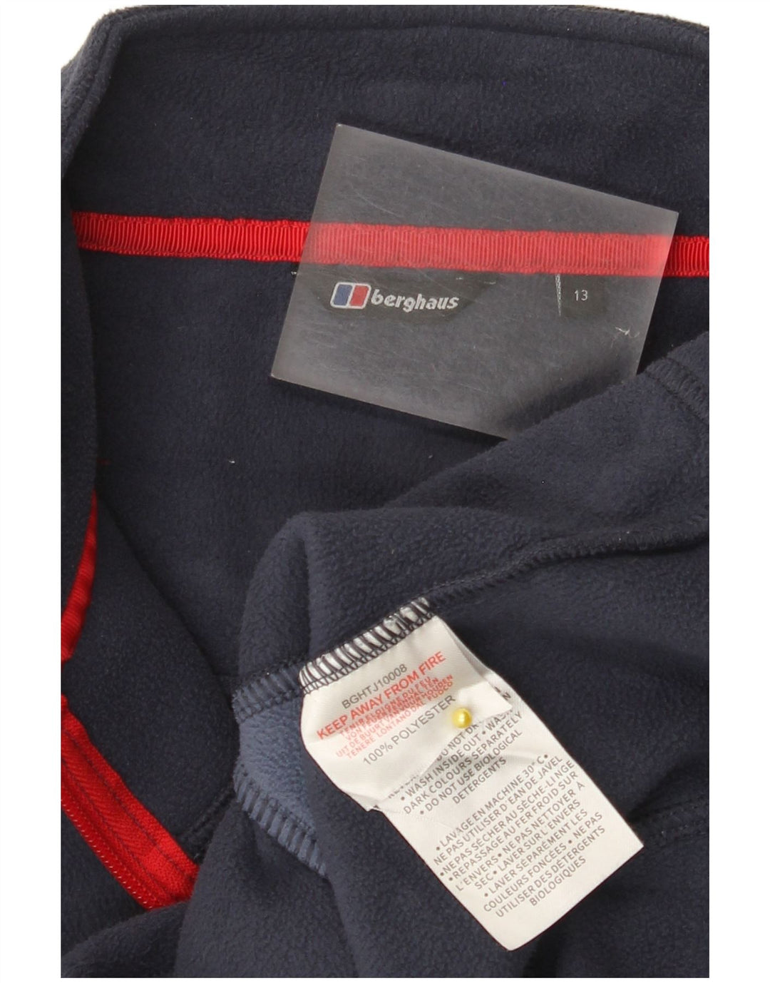 Jaqueta de lã masculina Berghaus 12-13 anos azul marinho poliéster colorblock
