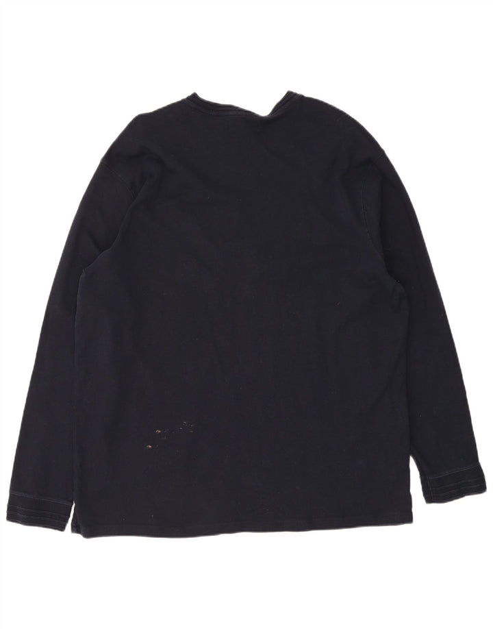 Top masculino Marks & Spencer Blue Harbor manga comprida XL azul marinho algodão