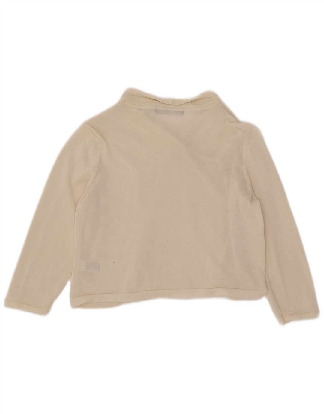 Suéter cardigã feminino Marks & Spencer manga 3/4 Reino Unido 12 médio off white