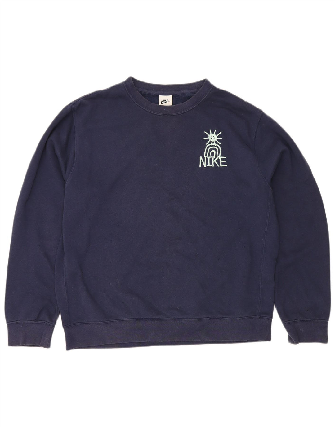 Moletom gráfico masculino Nike Jumper médio azul marinho algodão