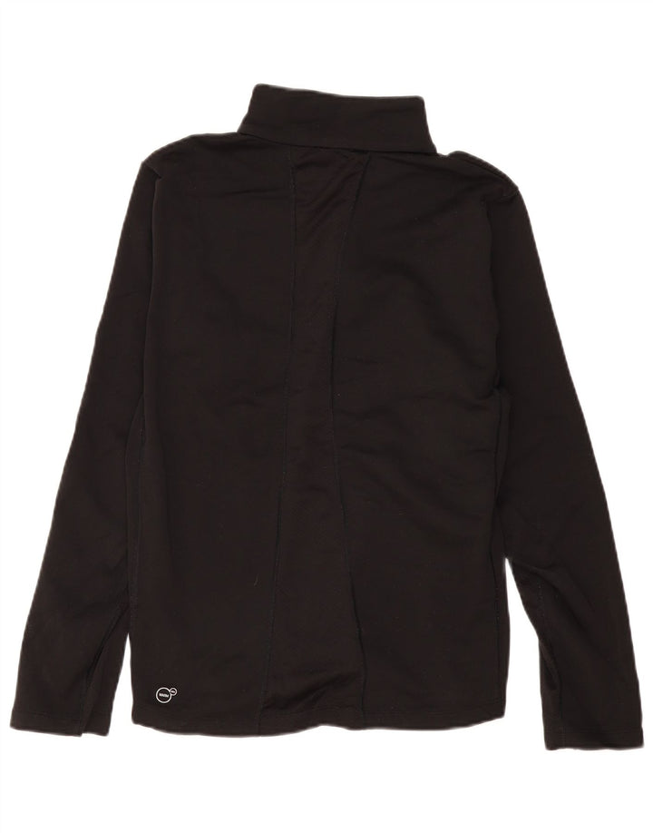Puma feminino zip neck pulôver agasalho top UK 14 médio preto colorblock