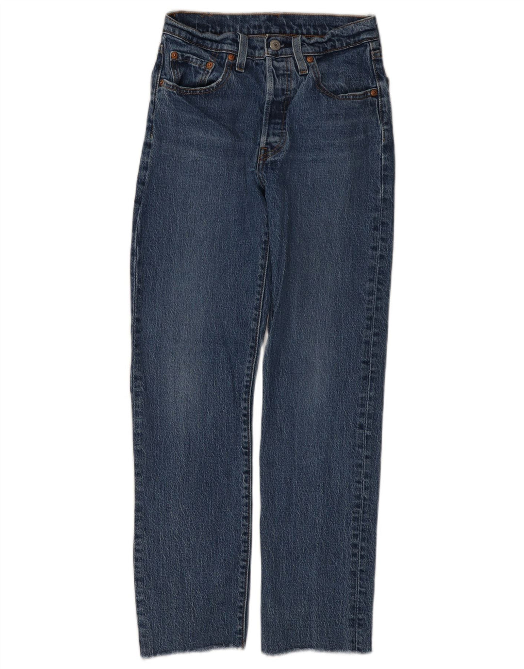 Calça jeans feminina Levi's 501 Straight W24 L28 azul algodão