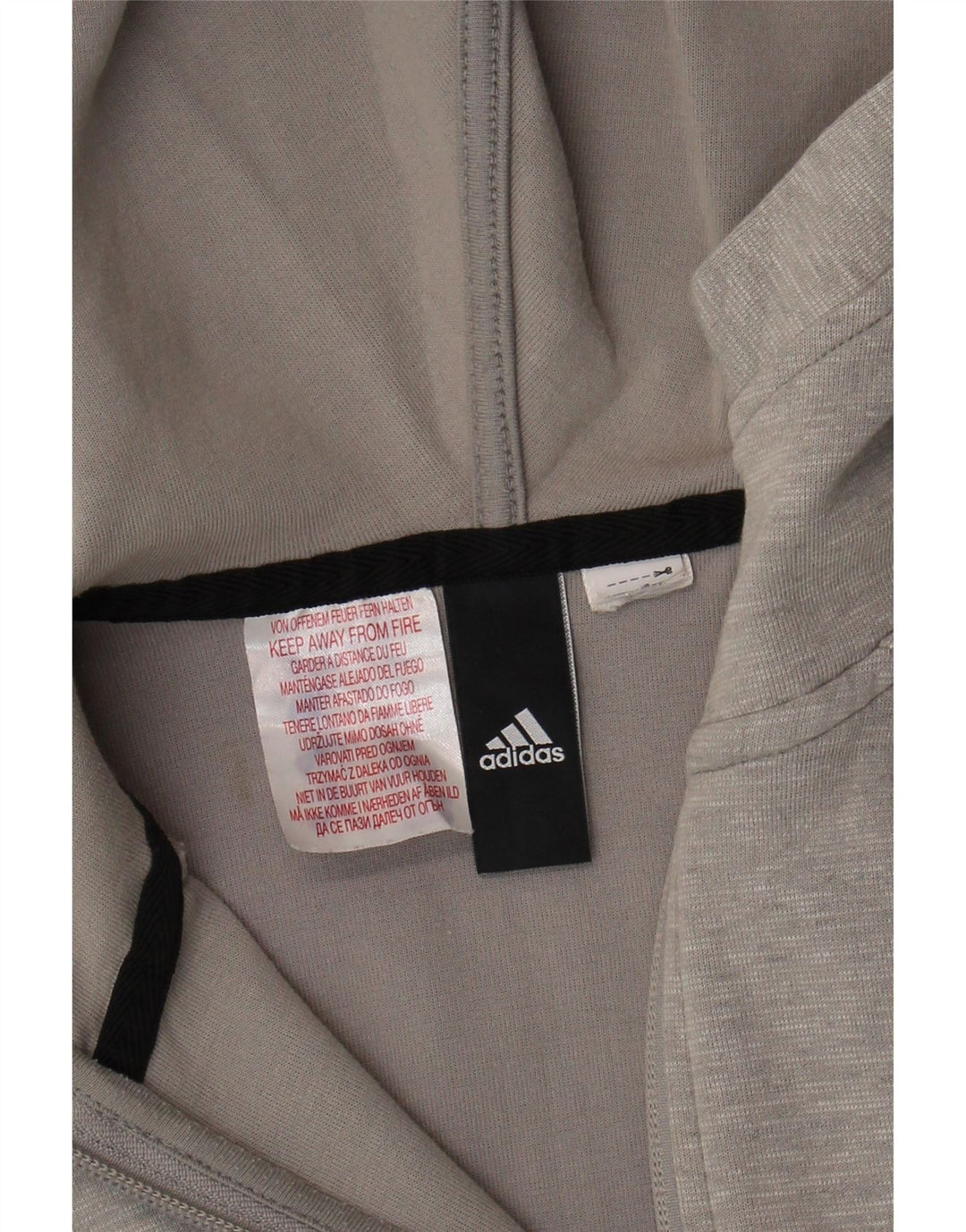 ADIDAS Boys Graphic Zip Hoodie Sweater 9-10 Years Grey Vintage Adidas and Second-Hand Adidas from Messina Hembry 