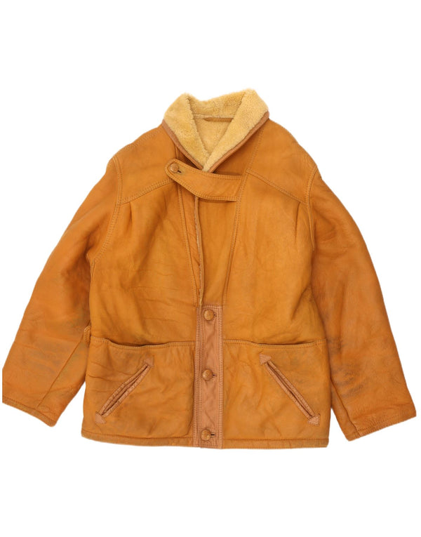 Jaqueta masculina vintage Shearling UK 42 XL Bege Shearling