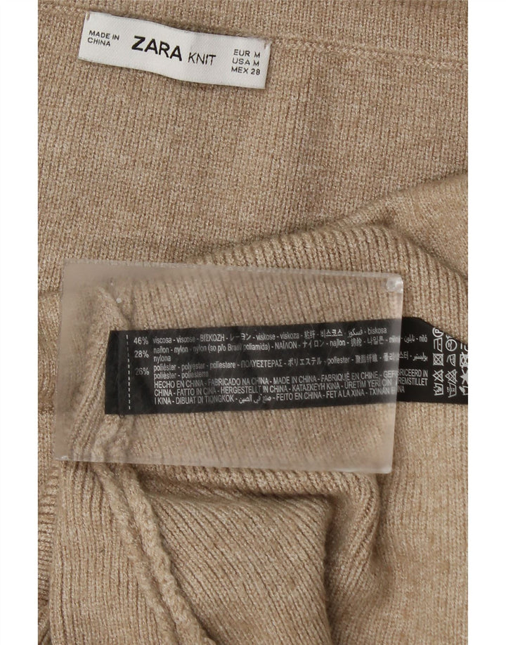 Saia feminina Zara A-Line médio W28 bege viscose