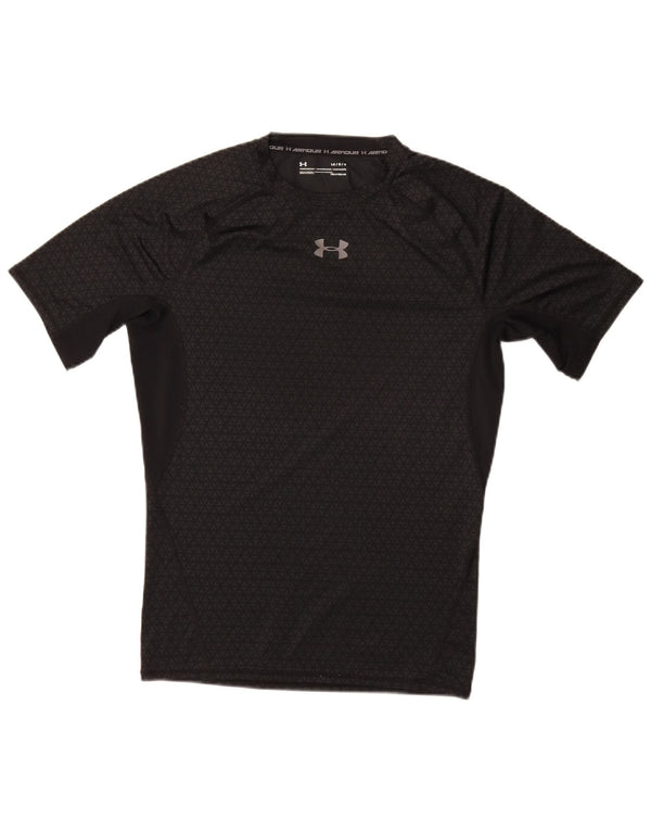 UNDER ARMOUR Camiseta masculina Heat Gear Top grande cinza geométrico sintético