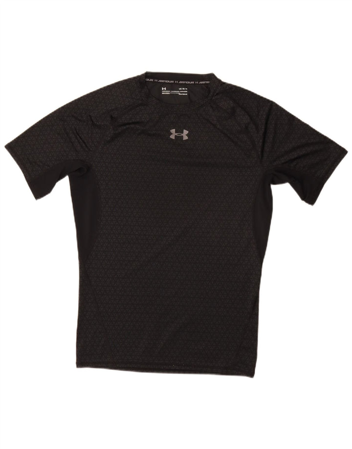 UNDER ARMOUR Camiseta masculina Heat Gear Top grande cinza geométrico sintético