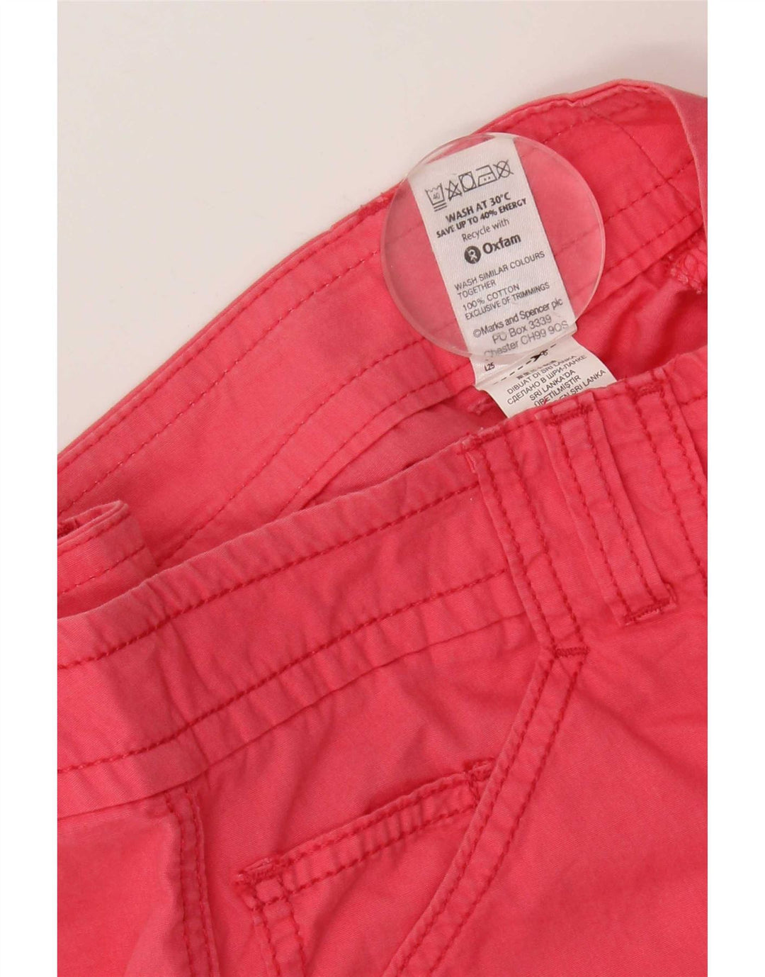 Saia cargo feminina Marks & Spencer UK 12 médio W32 algodão rosa