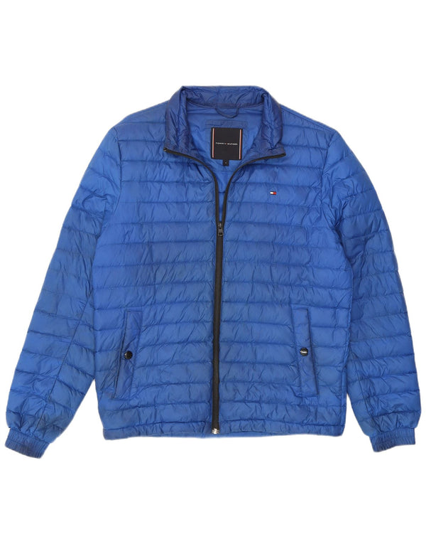 Jaqueta acolchoada masculina Tommy Hilfiger UK 36 pequena azul poliamida