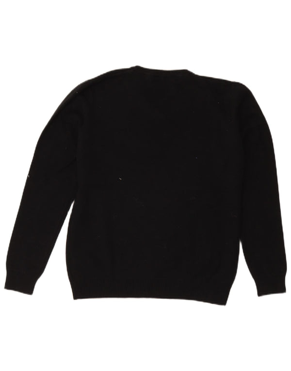 Suéter Marks & Spencer Boys com decote em V 14-15 anos algodão preto