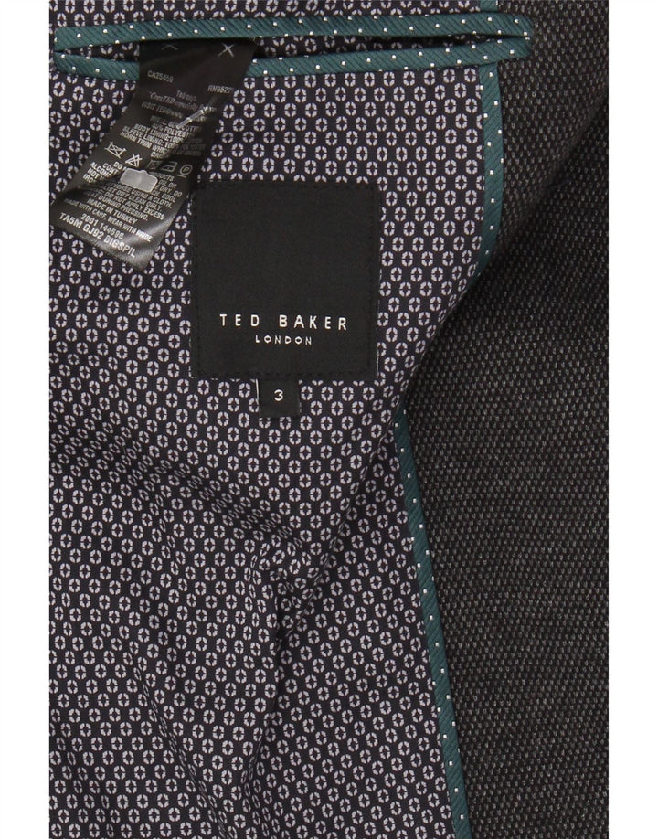 Jaqueta blazer masculina de 2 botões TED BAKER tamanho 3 algodão cinza médio