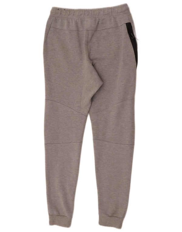 Calça esportiva masculina Nike Slim Fit joggers pequena cinza colorblock algodão