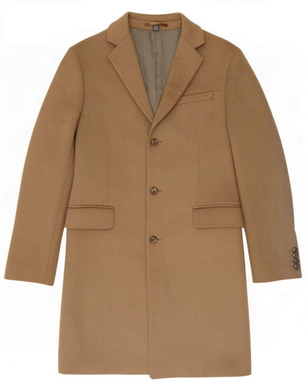 Marks & Spencer Mens Overcoat UK 36 Pequeno Poliéster Bege