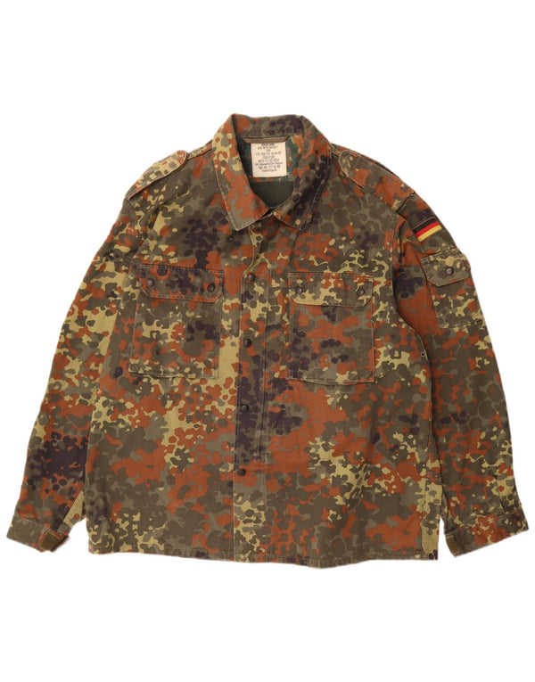 Jaqueta militar masculina vintage Reino Unido 42 XL camuflagem cáqui algodão