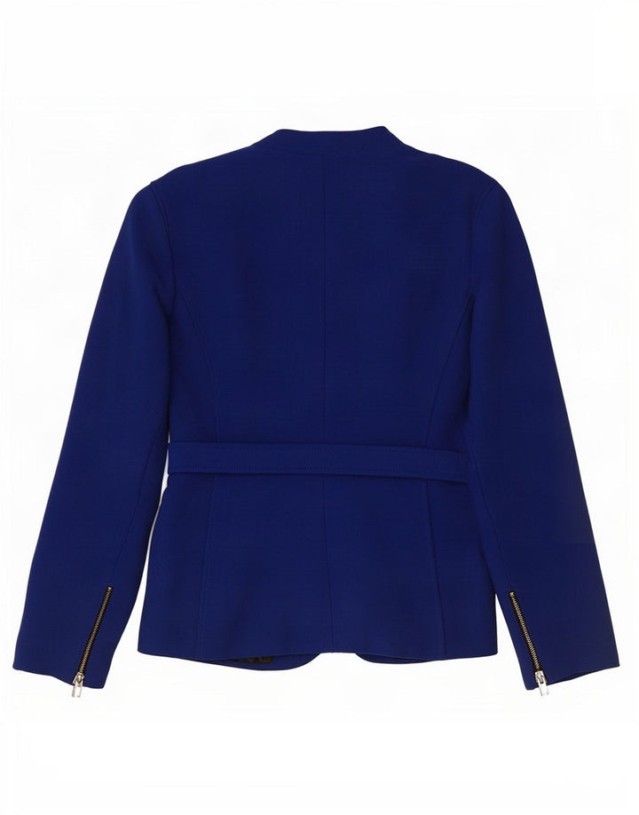 Jaqueta blazer feminina Zara com 1 botão Reino Unido 16 grande azul viscose