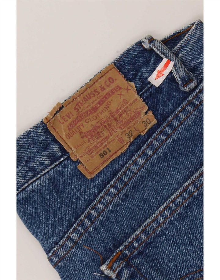 Calça jeans feminina Levi's 501 Straight W32 L30 azul algodão