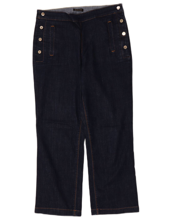 Jeans recortados femininos Massimo Dutti EU 40 médio W30 L25 algodão azul marinho