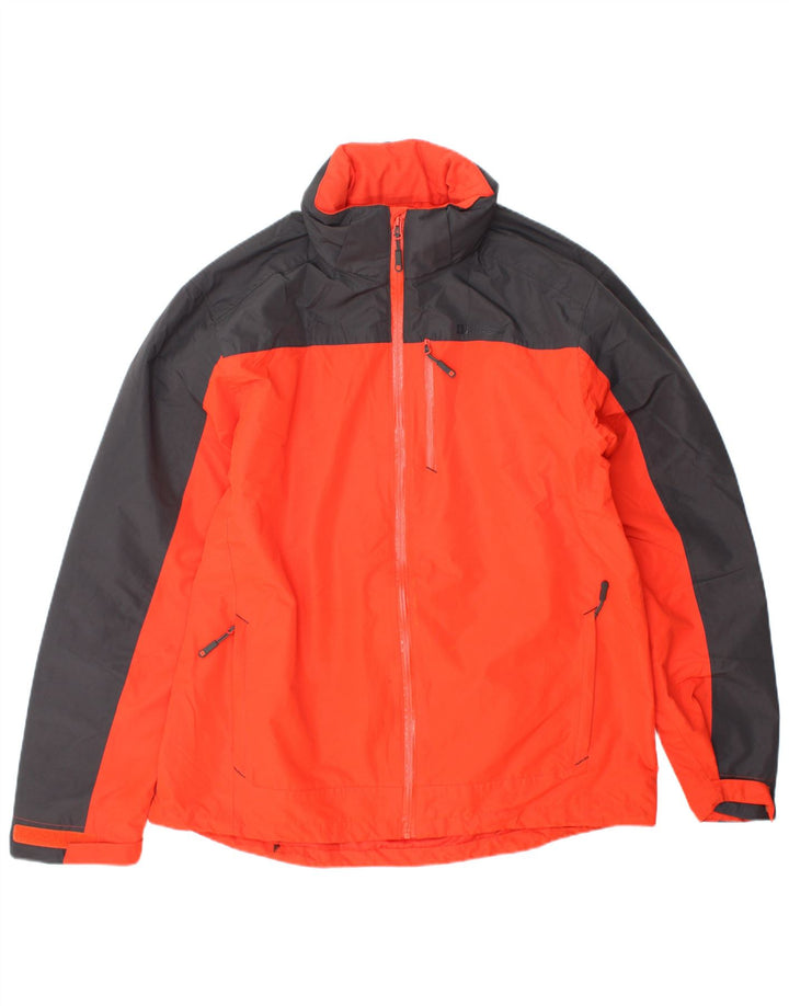Jaqueta de chuva masculina com capuz MOUNTAIN WAREHOUSE Reino Unido 40 grande bloco colorido laranja