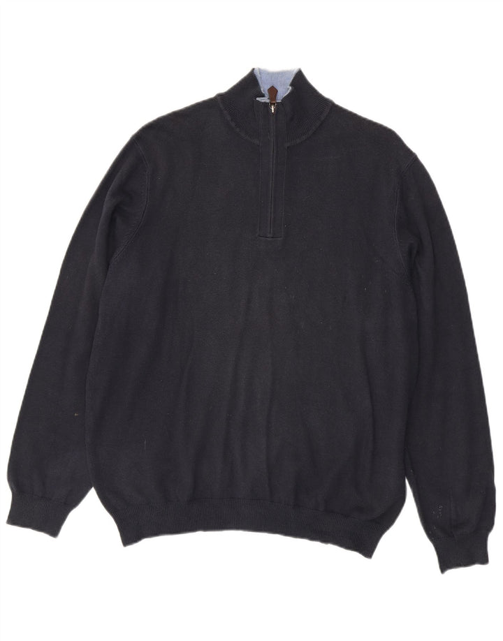 Suéter masculino Massimo Dutti com zíper e gola EU 38 algodão azul marinho médio