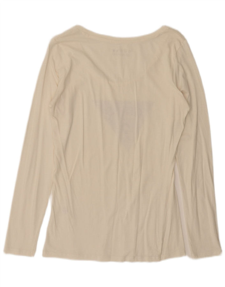 Top gráfico feminino Guess manga comprida UK 12 médio off white