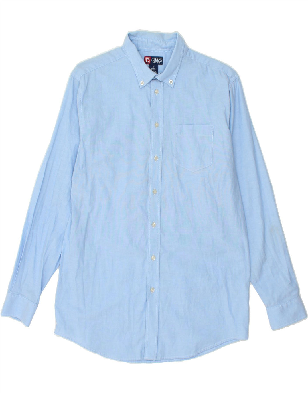 CHAPS Boys Shirt 15-16 Years Blue Cotton Vintage Chaps and Second-Hand Chaps from Messina Hembry 