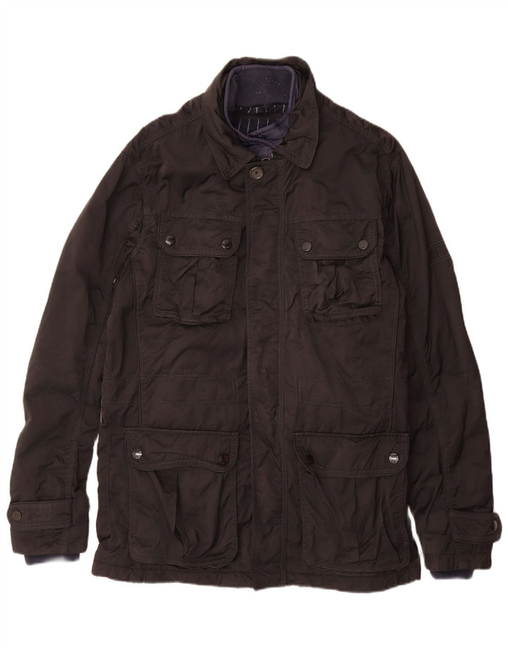 Jaqueta utilitária masculina Tommy Hilfiger Reino Unido 38 médio preto nylon