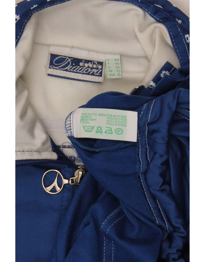 Jaqueta feminina de treino grande DIADORA Reino Unido 12 azul médio floral