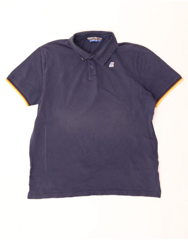 Camisa polo masculina K-Way 2XL algodão azul marinho
